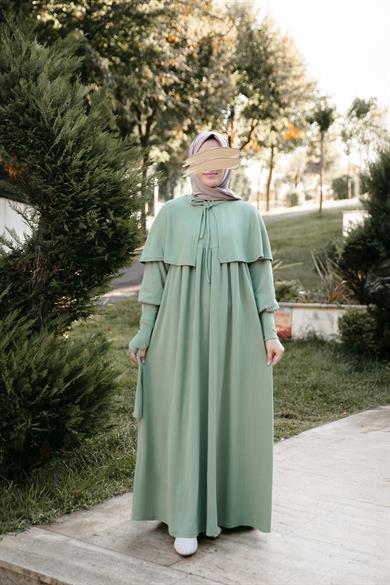 Çağla Pelerinli Elbise 5108