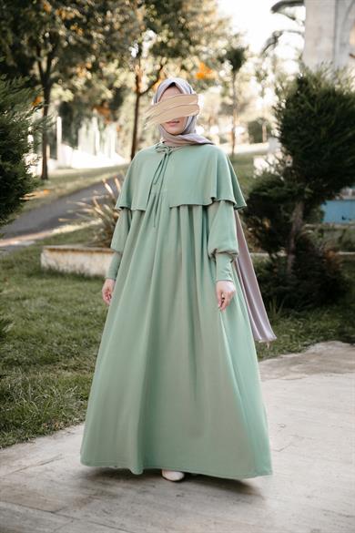 Çağla Pelerinli Elbise 5108