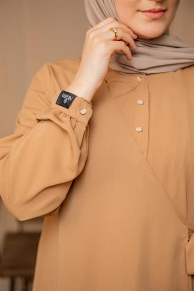 Camel Yarım Patlı Anvelop Elbise 5122
