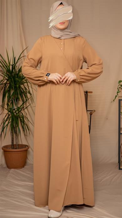 Camel Yarım Patlı Anvelop Elbise 5122