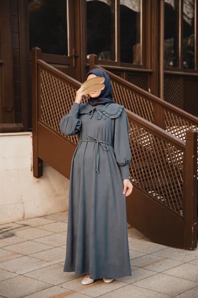 Füme Bebe Yakalı Elbise Nsr 5106