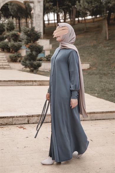 Füme Kaplama düğmeli Elbise Nsr 5107