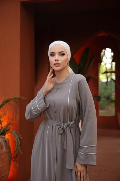 Füme Kol Ağzı Ve Önü Çift Biyeli Ferace 5045