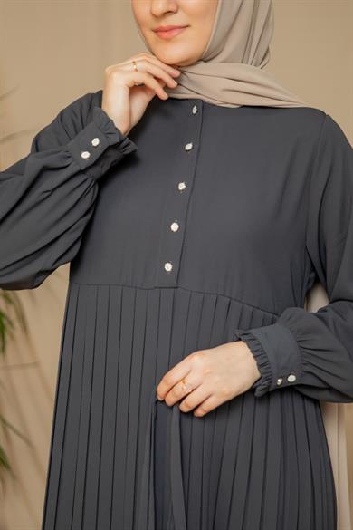 Füme Pliseli elbise 5129