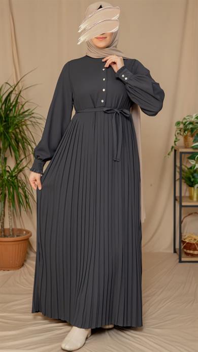 Füme Pliseli elbise 5129