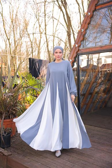 Füme Üçgen Garnili Elbise 5080