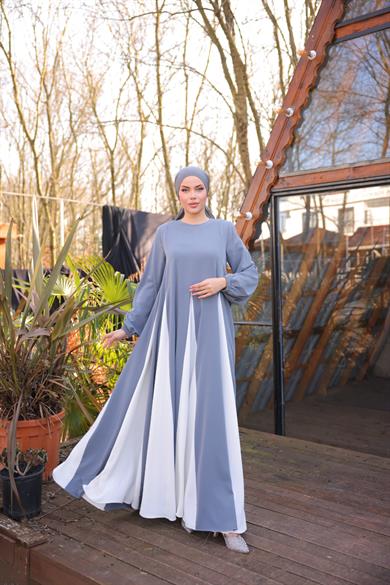 Füme Üçgen Garnili Elbise 5080