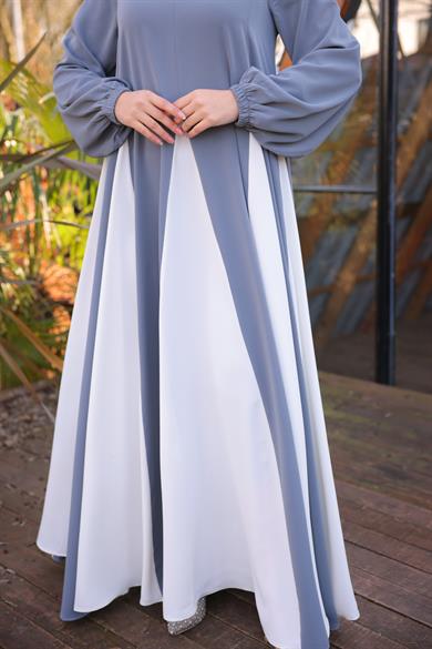 Füme Üçgen Garnili Elbise 5080