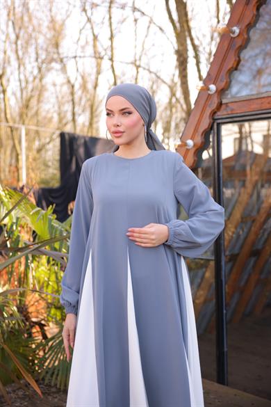 Füme Üçgen Garnili Elbise 5080