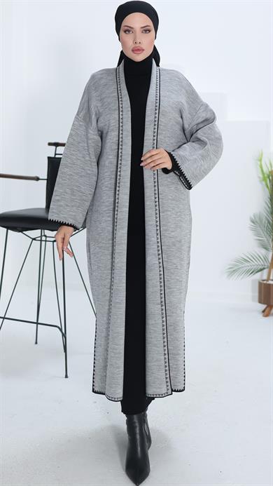 Gri Çoban Dikişli Hırka 18204