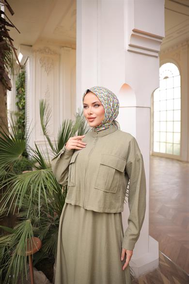 Haki Ceket Elbise Takım 5091