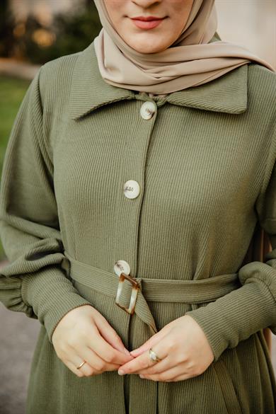 Haki Flato Cepli Elbise Nsr 5115