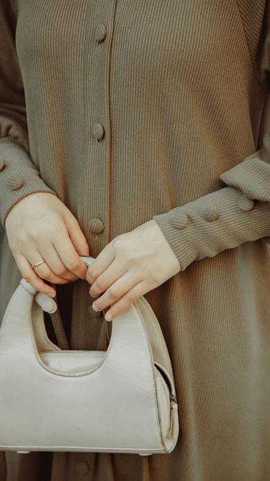 Haki Kaplama düğmeli Elbise Nsr 5107