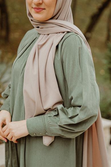 Haki Pileli Elbise Nsr 5111