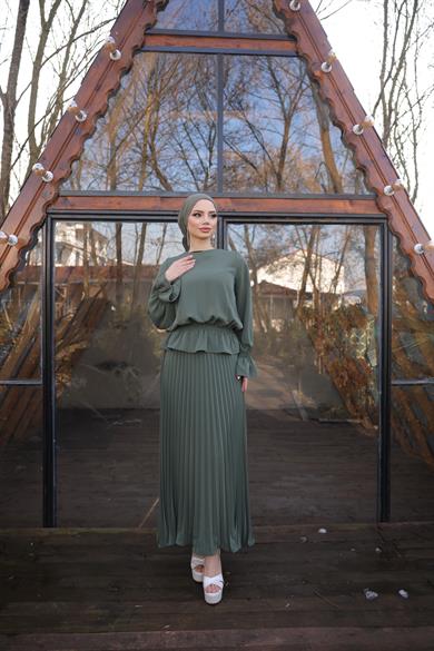 Haki Piliseli Etekli Takım 5076