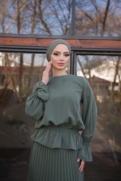 Haki Piliseli Etekli Takım 5076