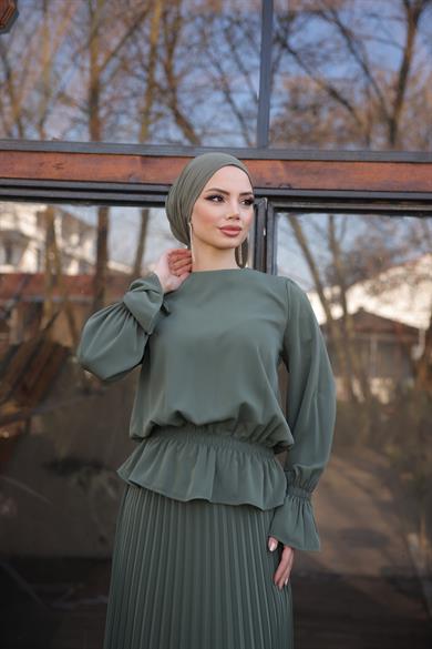 Haki Piliseli Etekli Takım 5076
