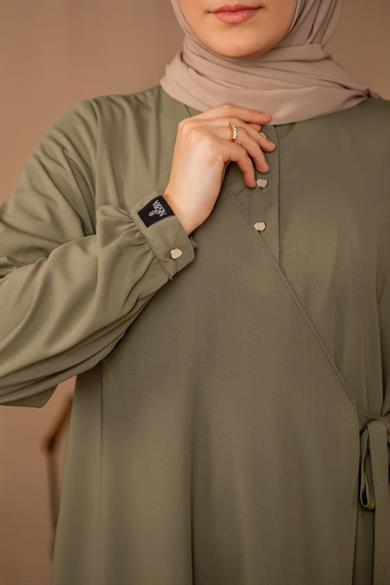Haki Yarım Patlı Anvelop Elbise 5122
