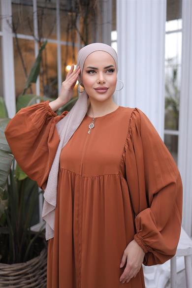 Kiremit Balon Kollu Oversize Ferace 5031