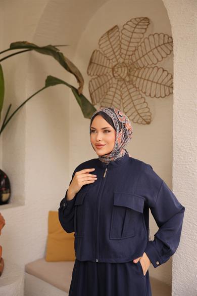 Lacivert Ceket Elbise Takım 5091