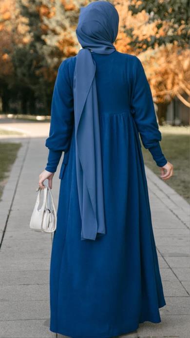 Lacivert Dantelli Elbise Nsr 5105