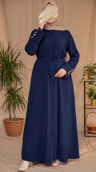Lacivert Geniş Manşetli Ferace 5121