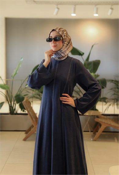 Lacivert NSR 5168 KUPLU ÇİFT İĞNELİ ELBİSE