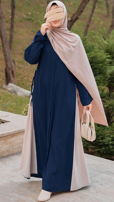 Lacivert Yandan Garnili Ferace 5118