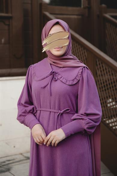 Lila Bebe Yakalı Elbise Nsr 5106