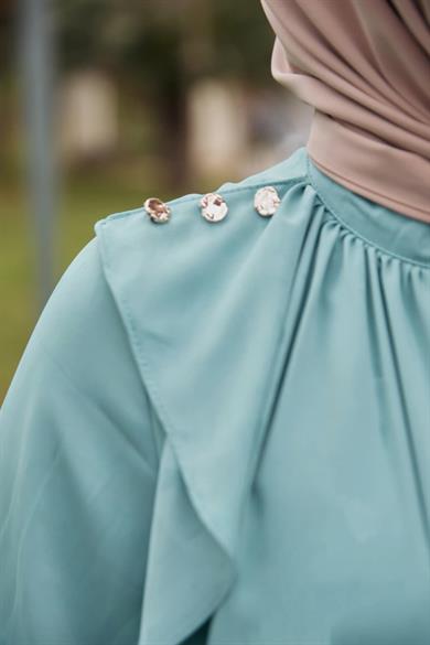 Mint Volanlı Elbise 5116