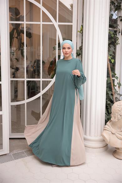 Mint Yandan Garnili Elbise 5061