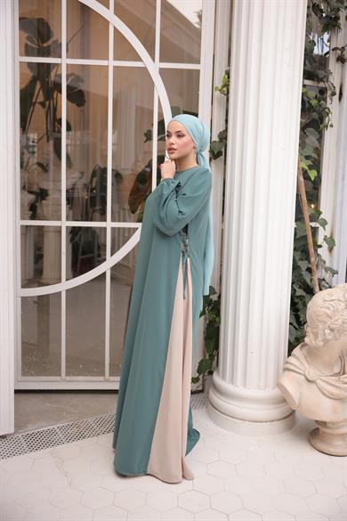 Mint Yandan Garnili Elbise 5061