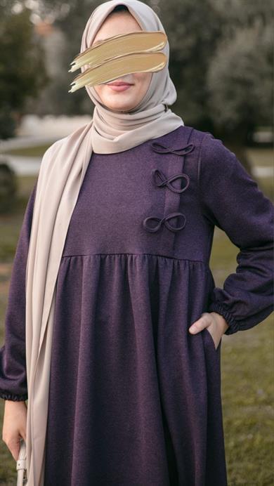 Mor Fiyonlu Elbise Nsr 5109