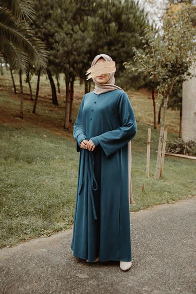 Petrol Kolluklu Elbise Nsr 5114