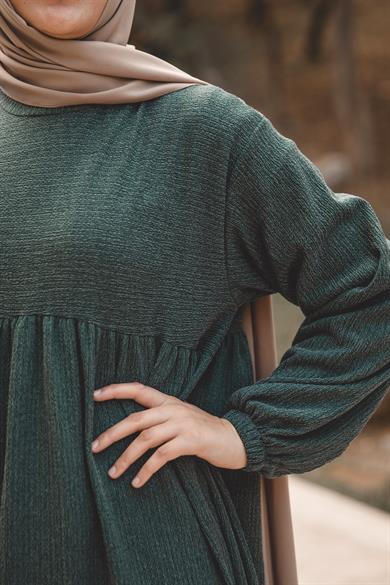 Petrol Robalı Oversize Elbise Nsr 5110