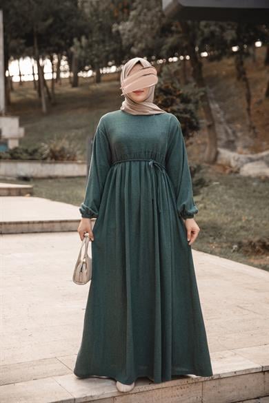 Petrol Robalı Oversize Elbise Nsr 5110