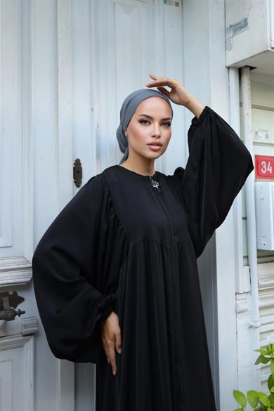 Siyah Balon Kollu Oversize Ferace 5031