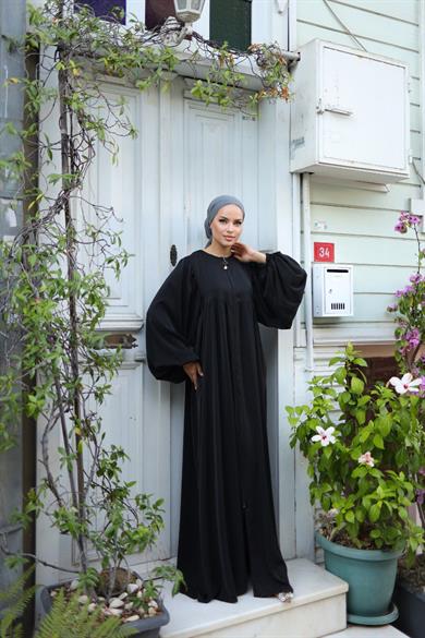 Siyah Balon Kollu Oversize Ferace 5031