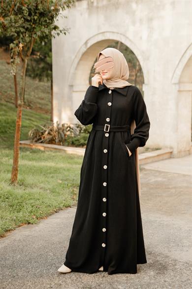 Siyah Flato Cepli Elbise Nsr 5115