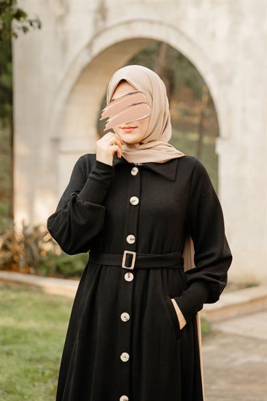 Siyah Flato Cepli Elbise Nsr 5115