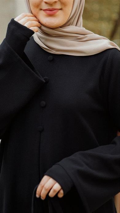 Siyah Kolluklu Elbise Nsr 5114