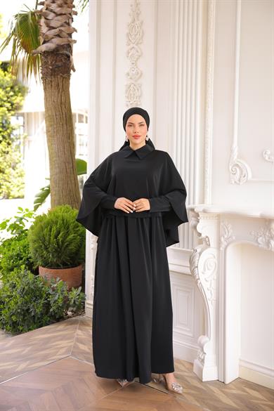 Siyah Pelerinli Elbise 5084