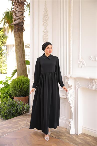 Siyah Pelerinli Elbise 5084