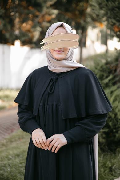 Siyah Pelerinli Elbise 5108