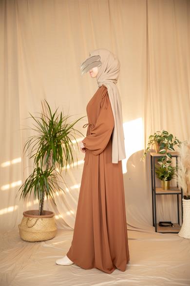 Taba Omzu Tünel Detaylı Elbise 5063