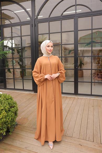 Taba Yandan Büzgülü Ferace 5039