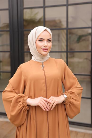 Taba Yandan Büzgülü Ferace 5039