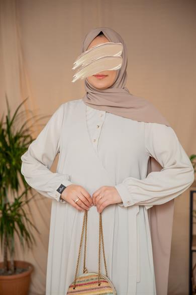 Taş Yarım Patlı Anvelop Elbise 5122