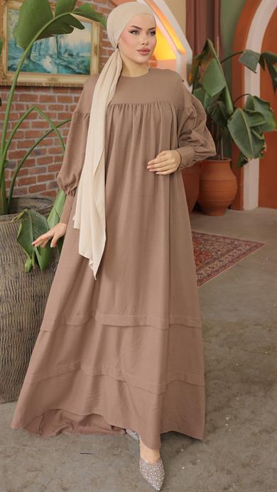 Vizon Çift Bantlı Salaş Elbise 5069