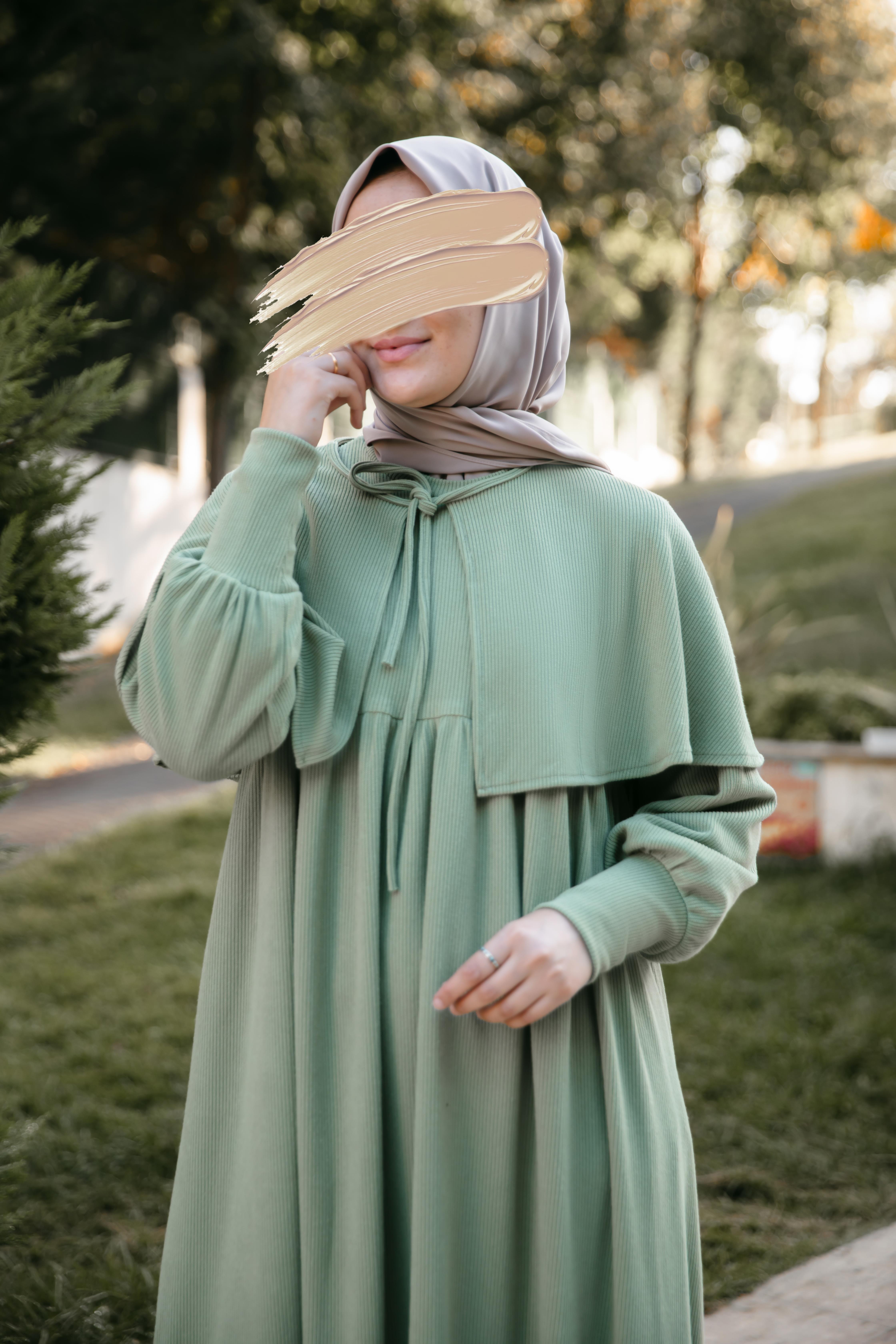 Çağla Pelerinli Elbise 5108
